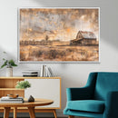 Rustic Farmhouse Wall Art Canvas Print | Barn and Field