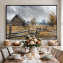 Rustic Autumn Farmhouse Wall Art Canvas Print – Serene