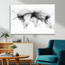 Flight Routes Air Traffic Map Canvas Wall Art - Framed -
