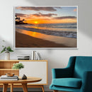 Sunset Wall Art Print - Stunning Beach Sunset Canvas Artwork