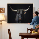 Majestic Longhorn Bull Wall Art Canvas Print – Dark by MyGreatCanvas | Canvas Wall Art Prints | Photo Prints & Wall Decor