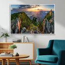 Mountain Sunset Panoramic Wall Art Canvas Print – Framed