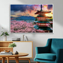 Mount Fuji Cherry Blossom Wall Art Canvas Print – Framed