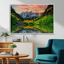 Maroon Bells Lake Wall Art Canvas Print – Framed Majestic