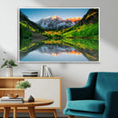 Sunrise Maroon Bells Lake Wall Art Canvas Print – Framed Elk