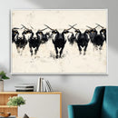Texas Longhorn Wall Art – Framed Black White Cattle Canvas by MyGreatCanvas | Canvas Wall Art Prints | Photo Prints & Wall Decor