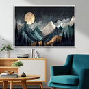 Moonlit Mountain Wall Art Canvas Print – Silhouetted Pines