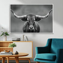 Texas Longhorn Wall Art Canvas Print – Framed Western Bull