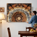 Tree Rings Wall Art Canvas Print – Rustic Wood Texture