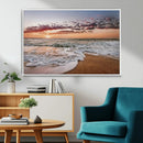 Ocean Sunset Wall Art Canvas Print – Framed Sandy Shore