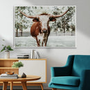 Texas Longhorn Wall Art Canvas Print – Framed Spotted Bull by MyGreatCanvas | Canvas Wall Art Prints | Photo Prints & Wall Decor