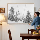 Ski Lift Wall Art – Framed Snowy Mountain Canvas Artwork by MyGreatCanvas | Canvas Wall Art Prints | Photo Prints & Wall Decor