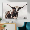 Texas Longhorn Wall Art Canvas Print – Framed Spotted Bull by MyGreatCanvas | Canvas Wall Art Prints | Photo Prints & Wall Decor