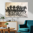 Running Horses Wall Art Canvas Print – Framed Monochrome by MyGreatCanvas | Canvas Wall Art Prints | Photo Prints & Wall Decor