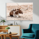 Texas Longhorn Wall Art Canvas Print – Framed Resting Bull by MyGreatCanvas | Canvas Wall Art Prints | Photo Prints & Wall Decor