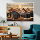 Wood Mountain Wall Art Canvas Print – Framed Boho Abstract