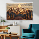 Wood Mountain Landscape Wall Art Canvas Print – Framed