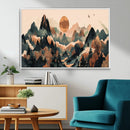 Wood Mountain Landscape Wall Art Canvas Print – Framed