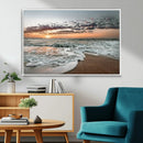 Ocean Sunset Wall Art Canvas Print – Framed Beach Waves