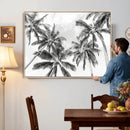 Black and White Palm Wall Art Canvas Print – Framed