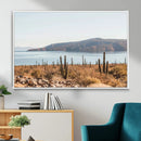 Desert Lake Wall Art – Framed Cactus Mountain Canvas by MyGreatCanvas | Canvas Wall Art Prints | Photo Prints & Wall Decor