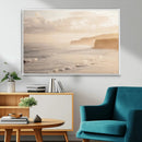 Misty Coastal Wall Art Canvas Print – Framed Golden Sunset by MyGreatCanvas | Canvas Wall Art Prints | Photo Prints & Wall Decor