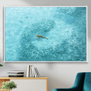 Fish Swarm Wall Art Canvas Print – Framed Aerial Shark and by MyGreatCanvas | Canvas Wall Art Prints | Photo Prints & Wall Decor