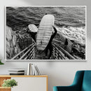 Black White Surfing Wall Art Canvas Print – Framed Coastal by MyGreatCanvas | Canvas Wall Art Prints | Photo Prints & Wall Decor