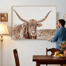 Longhorn Cow Wall Art Canvas Print – Framed Texas Ranch