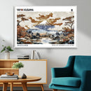Modern Japanese Wall Art Canvas Print – Framed Abstract