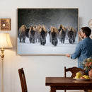 Bison Herd Wall Art Canvas Print, Framed Rustic Wildlife by MyGreatCanvas | Canvas Wall Art Prints | Photo Prints & Wall Decor