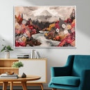 Mountain Wall Art Canvas Print – Framed Autumn Forest