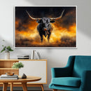 Longhorn Canvas Wall Art Canvas Print – Framed Bold Bull