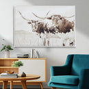 Longhorn Wall Art Canvas Print – Framed Western Cow Rustic