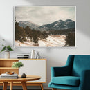 Mountain Landscape Wall Art Canvas Print – Framed Snowy