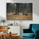 Deer Wall Art Canvas Print – Framed Rustic Wildlife Stags