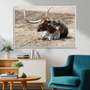 Texas Longhorn Wall Art Canvas Print – Framed Country Living