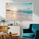 Beach Sunset Wall Art Canvas Print – Framed Ocean Waves