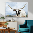 Texas Longhorn Wall Art Canvas Print – Framed Western Rustic