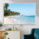 Palm Tree Coast Wall Art Canvas Print – Framed Island Getaway with Crystal Blue Water Scenic Artwork for Home, Office by MyGreatCanvas | Canvas Wall Art Prints | Photo Prints & Wall Decor