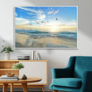 Minimalist Seaside Wall Art Canvas Print – Morning Glow