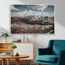 Mountain Landscape Wall Art Canvas Print – Framed Snowy
