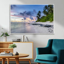 Tropical Beach Wall Art Canvas Print – Framed Sunset Glow
