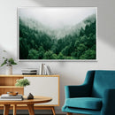 Misty Green Forest Canvas Print – Framed Serene Foggy Pine by MyGreatCanvas | Canvas Wall Art Prints | Photo Prints & Wall Decor