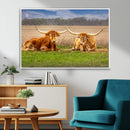 Texas Longhorn Pair Wall Art Canvas Print – Peaceful Rustic by MyGreatCanvas | Canvas Wall Art Prints | Photo Prints & Wall Decor