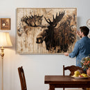 Moose Canvas Wall Art — Rustic Wildlife Painting Print | by MyGreatCanvas | Canvas Wall Art Prints | Photo Prints & Wall Decor