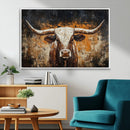Abstract Longhorn Bull Wall Art Canvas Print – Vintage by MyGreatCanvas | Canvas Wall Art Prints | Photo Prints & Wall Decor