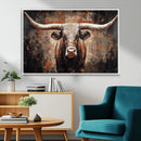 Rustic Longhorn Bull Wall Art Canvas Print – Vintage Western by MyGreatCanvas | Canvas Wall Art Prints | Photo Prints & Wall Decor