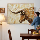 Rustic Longhorn Bull Wall Art Canvas Print – Vintage Western by MyGreatCanvas | Canvas Wall Art Prints | Photo Prints & Wall Decor