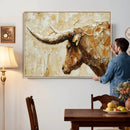 Rustic Longhorn Bull Wall Art Canvas Print – Vintage Western by MyGreatCanvas | Canvas Wall Art Prints | Photo Prints & Wall Decor